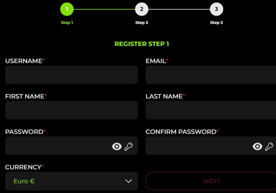 Registration at Fortune Panda casino