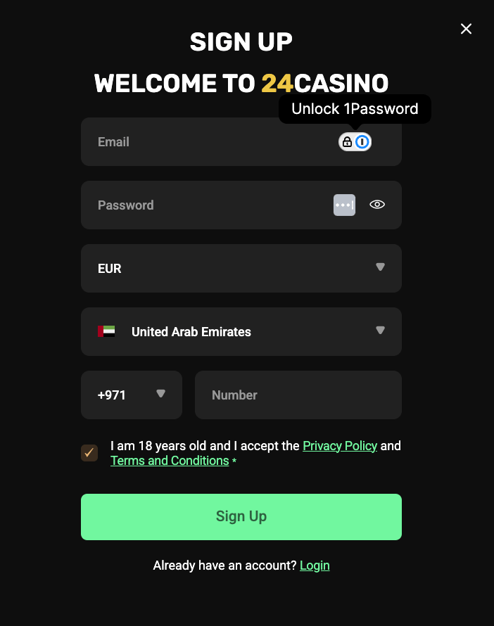 24casino register sign up uae online casinos